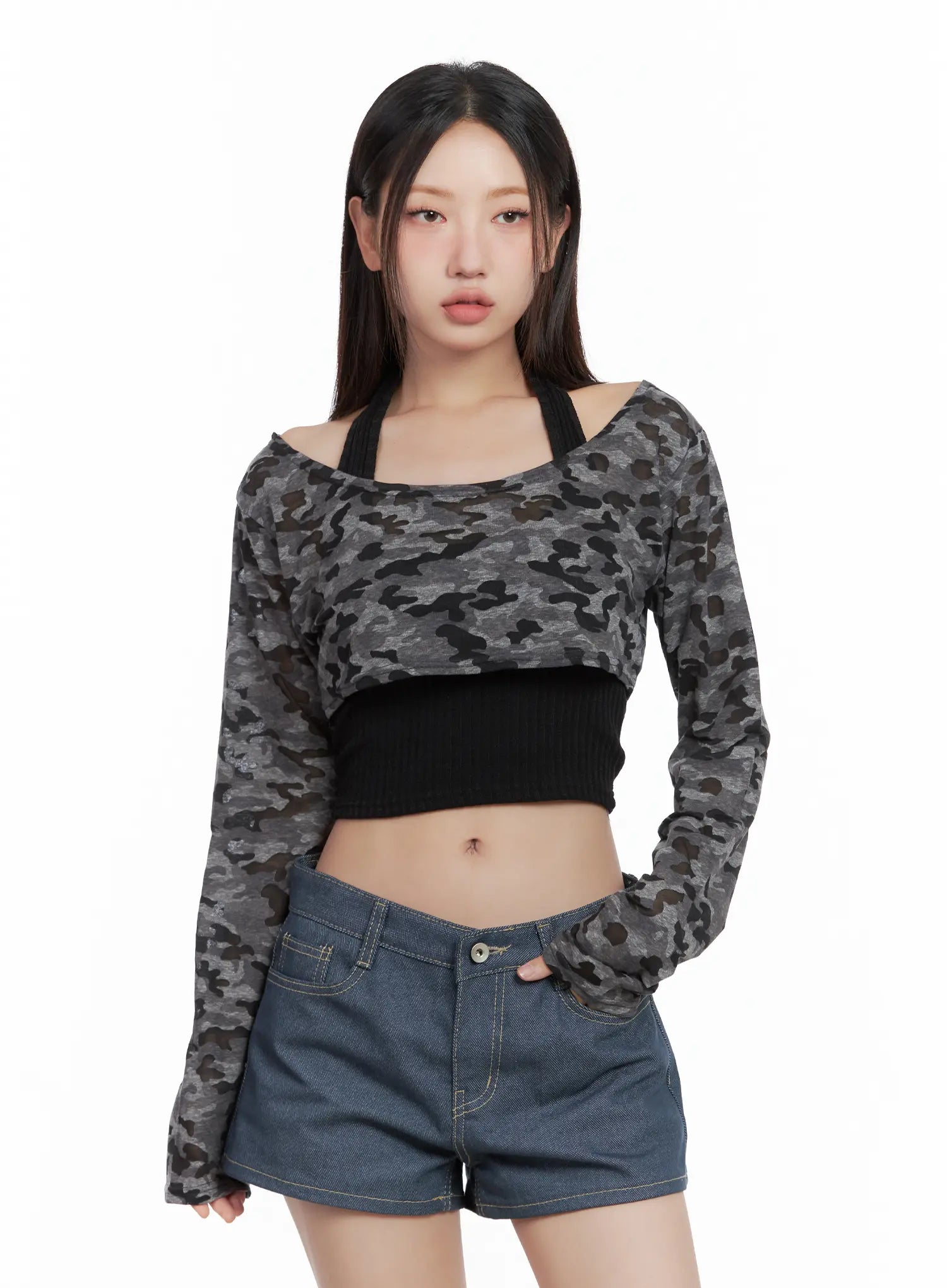Cropped Camo Bolero CL509
