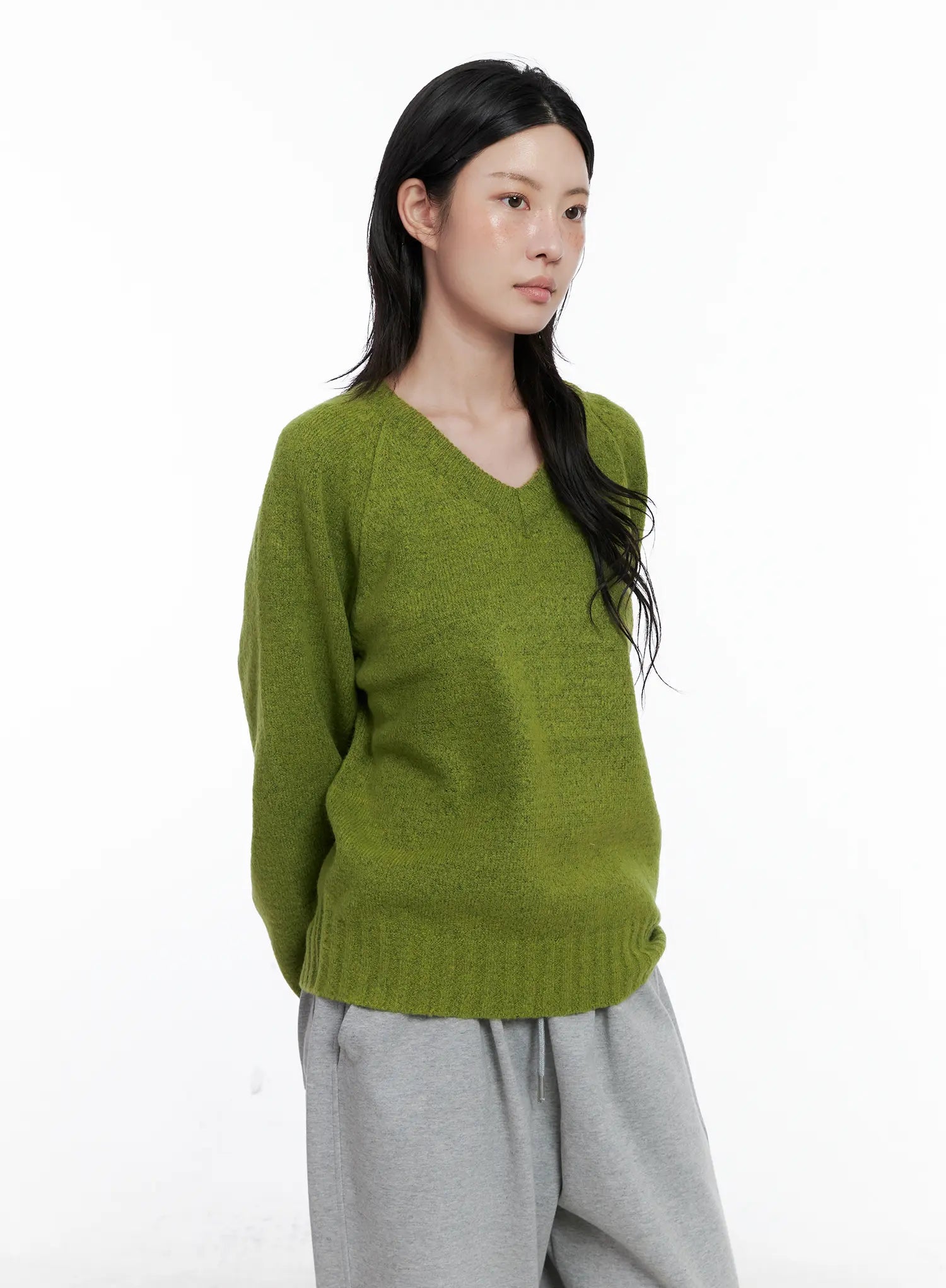 Oversized V-Neck Knit Sweater CS529