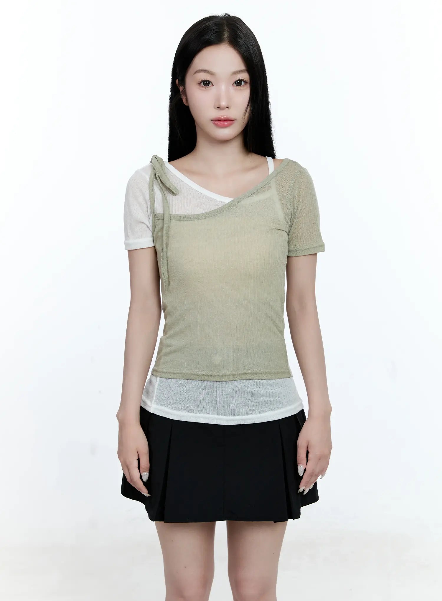 Layered Bow Short-Sleeve Tee CG513