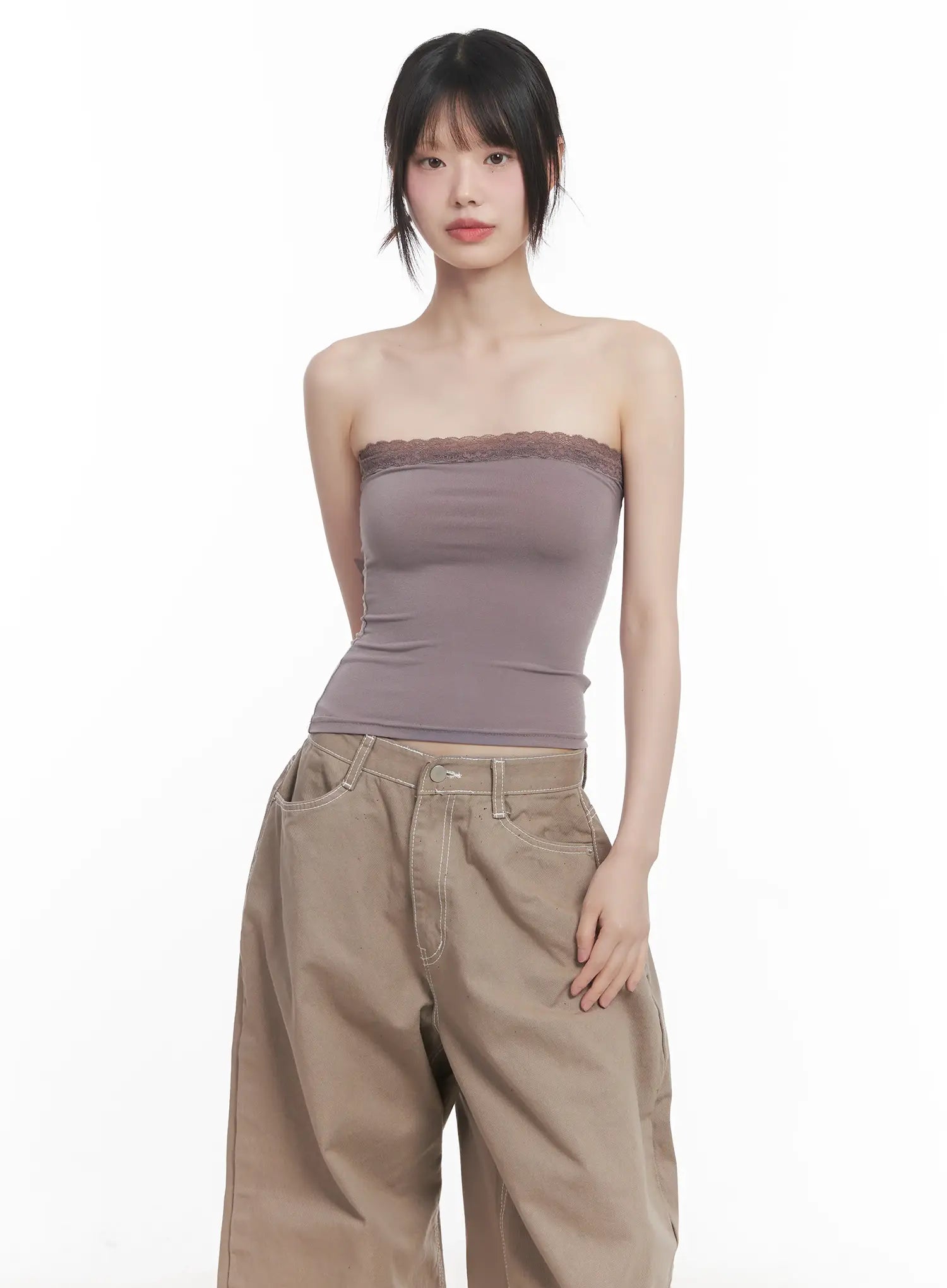 Lace-Trim Tube Top CU518