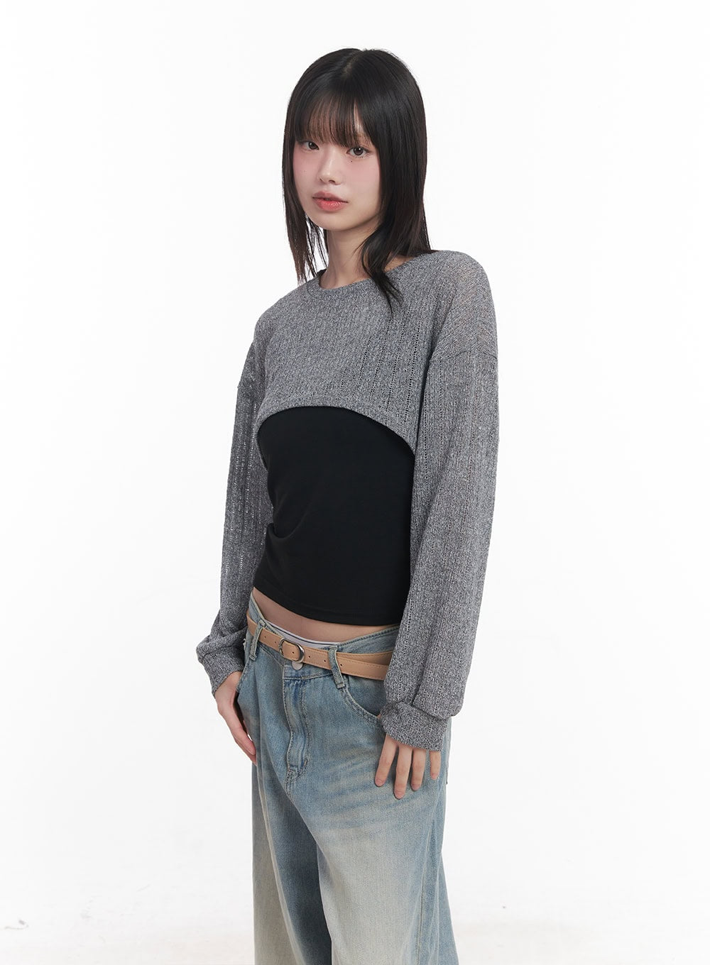 Super Cropped Long-Sleeve Sweater CU505