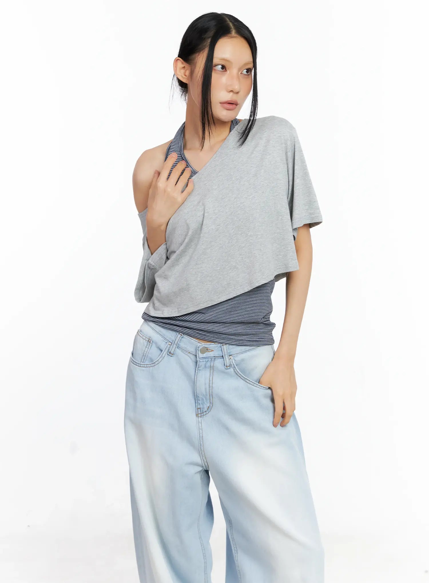 Striped Layered Tank and Tee Set CL529