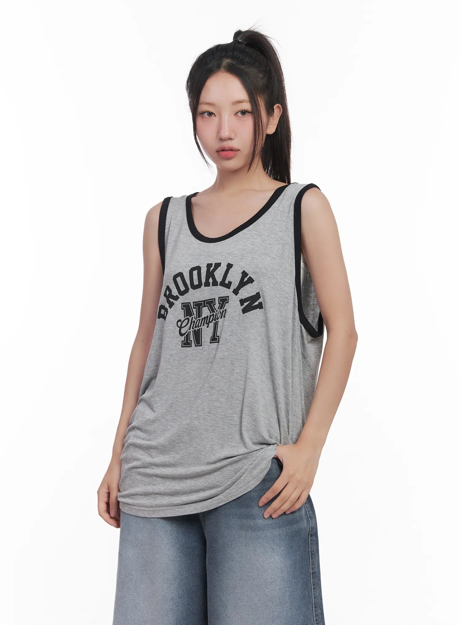 Graphic Two-Tone Tank Top CU516