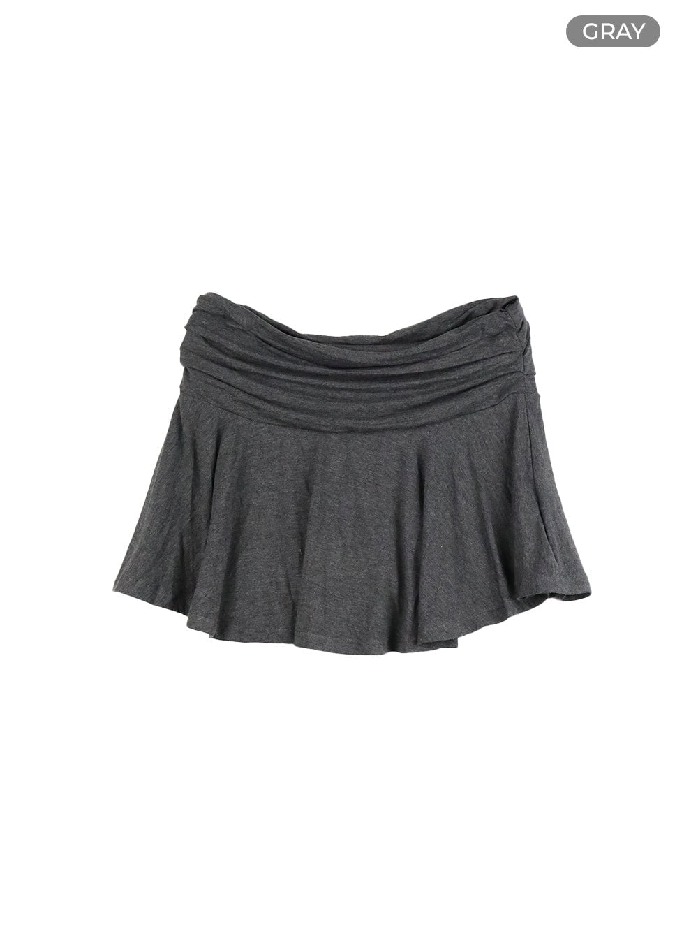 Shirred Solid Mini Skirt CY420