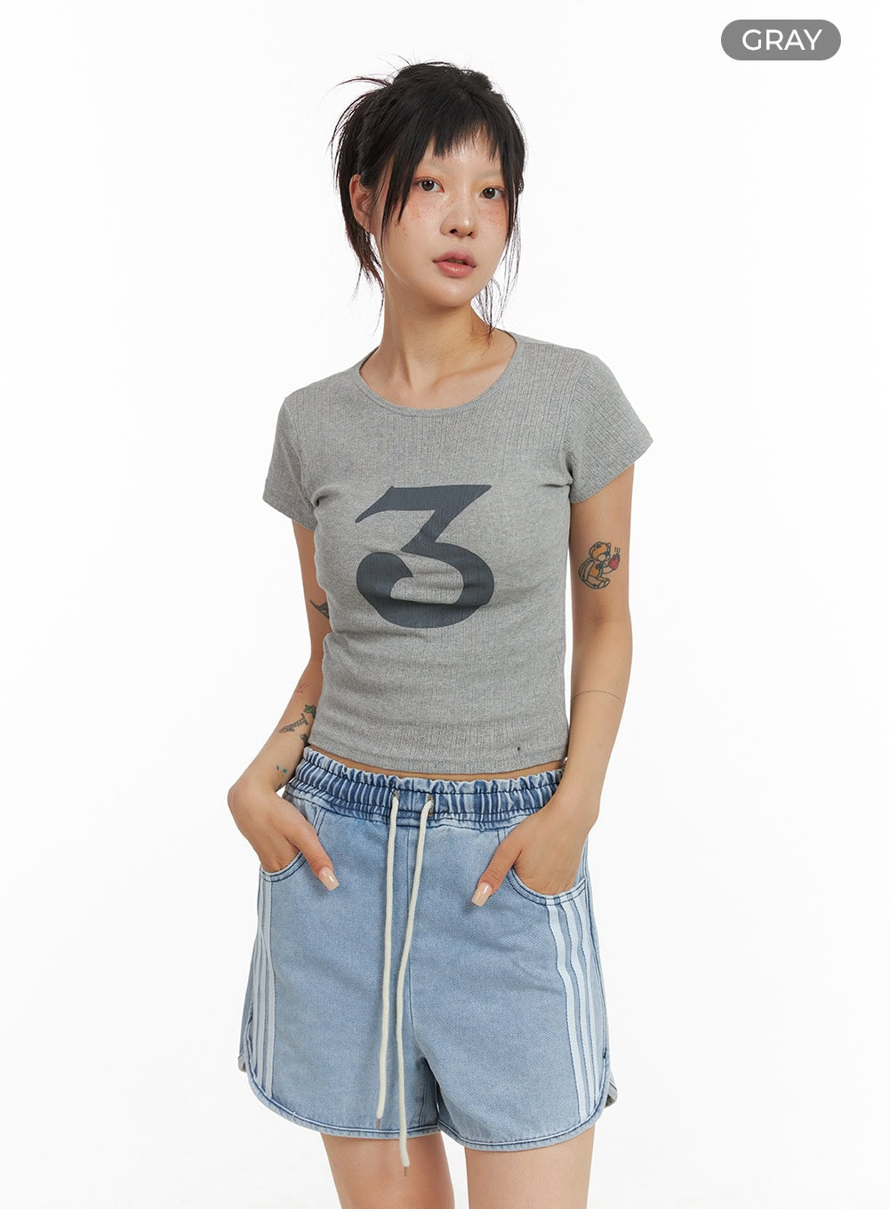 Cotton Graphic Crop Top CL415