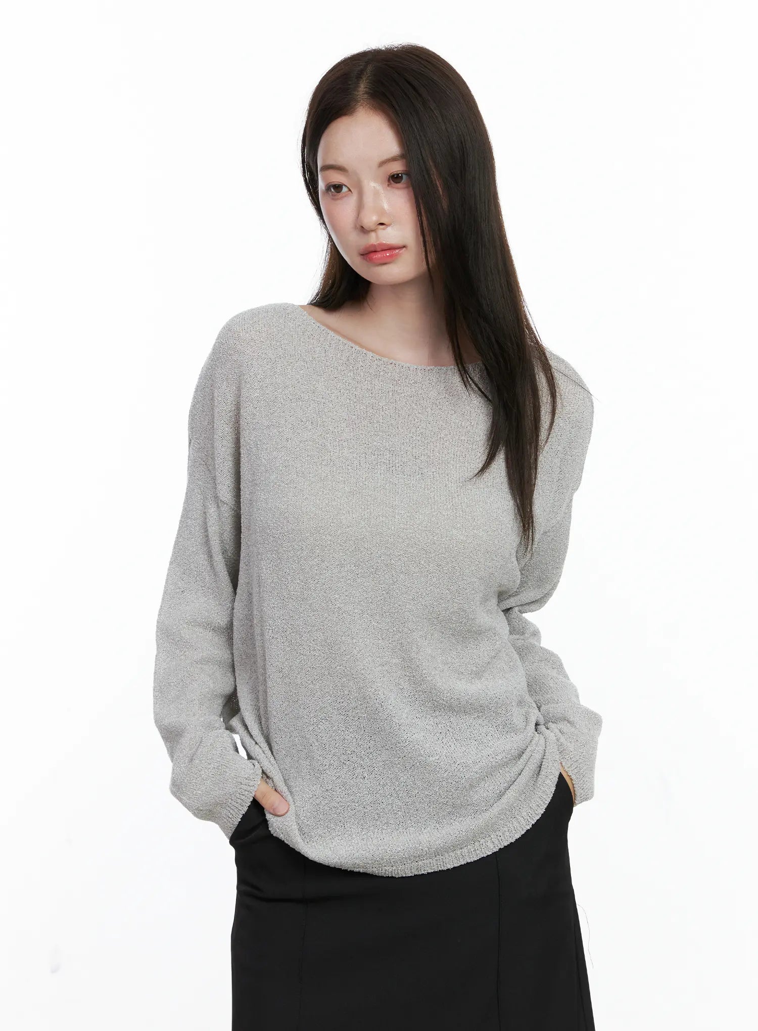 Oversized Boatneck Knit Sweater CO506
