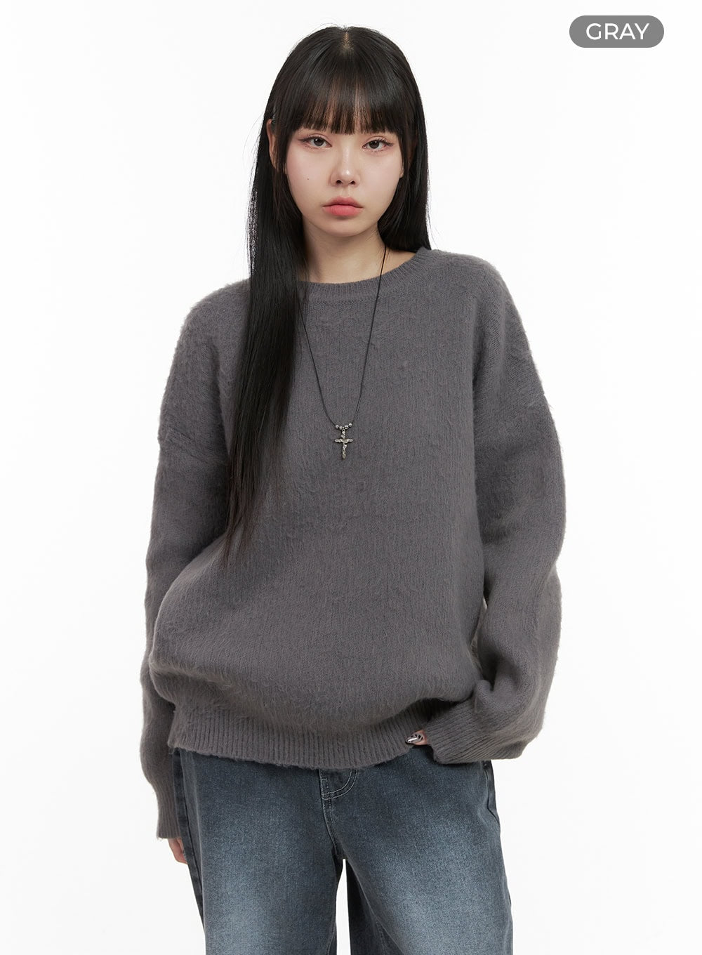 Oversized Fuzy Soft Knit Sweater OO401