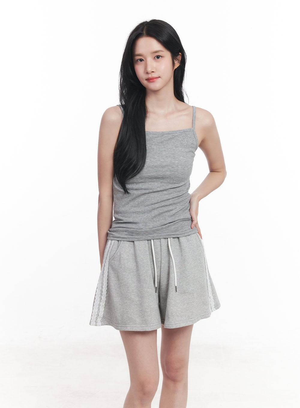 Shirred Square-Neck Cami Top CY523