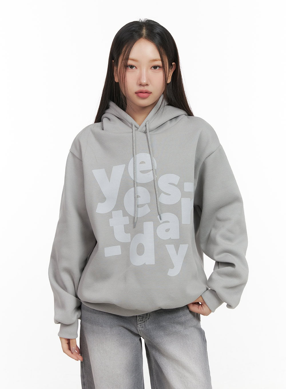 Graphic Lettering Hooded Sweatshirt CD416