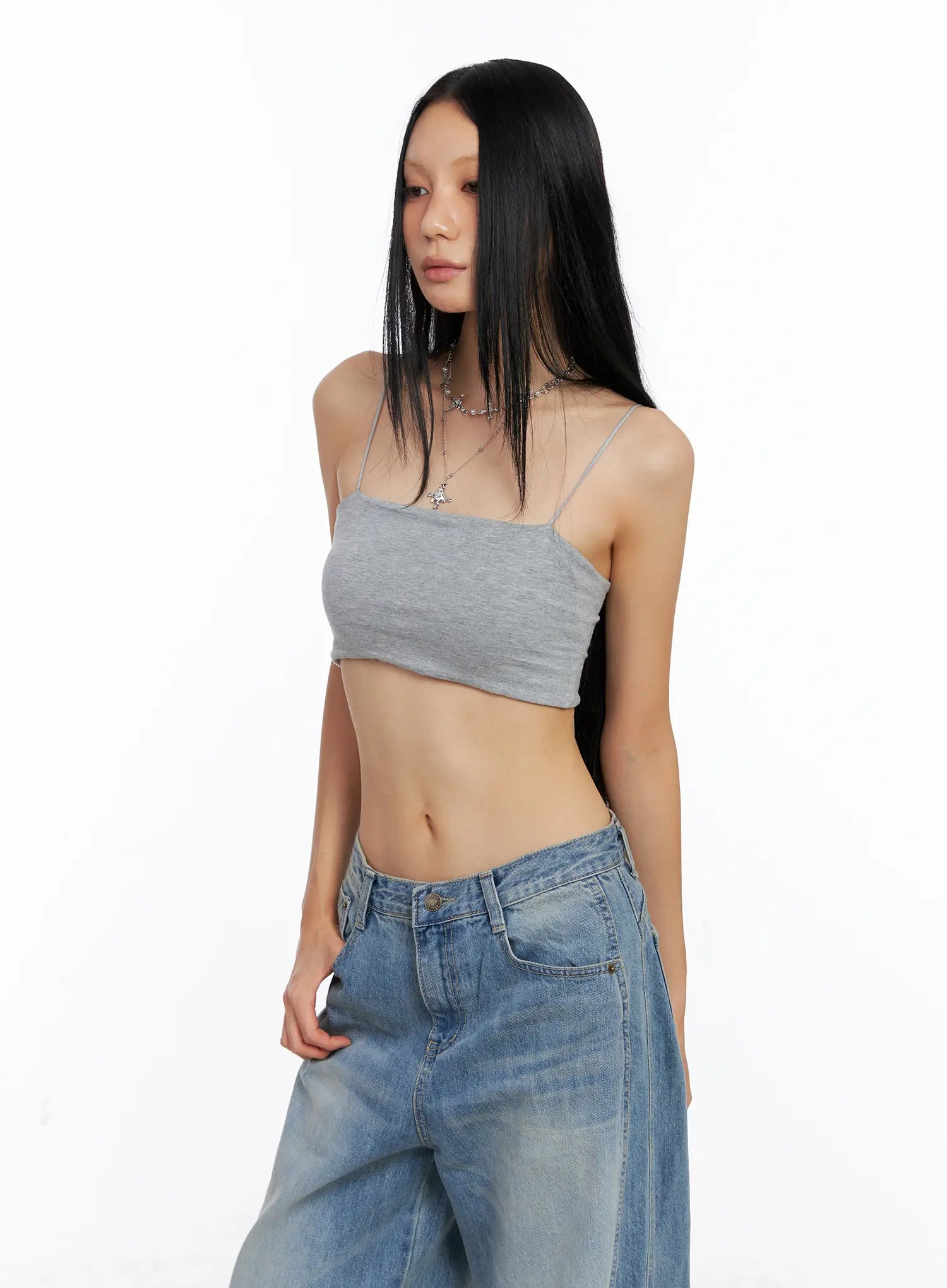 Essential Spaghetti Strap Crop Top CS511