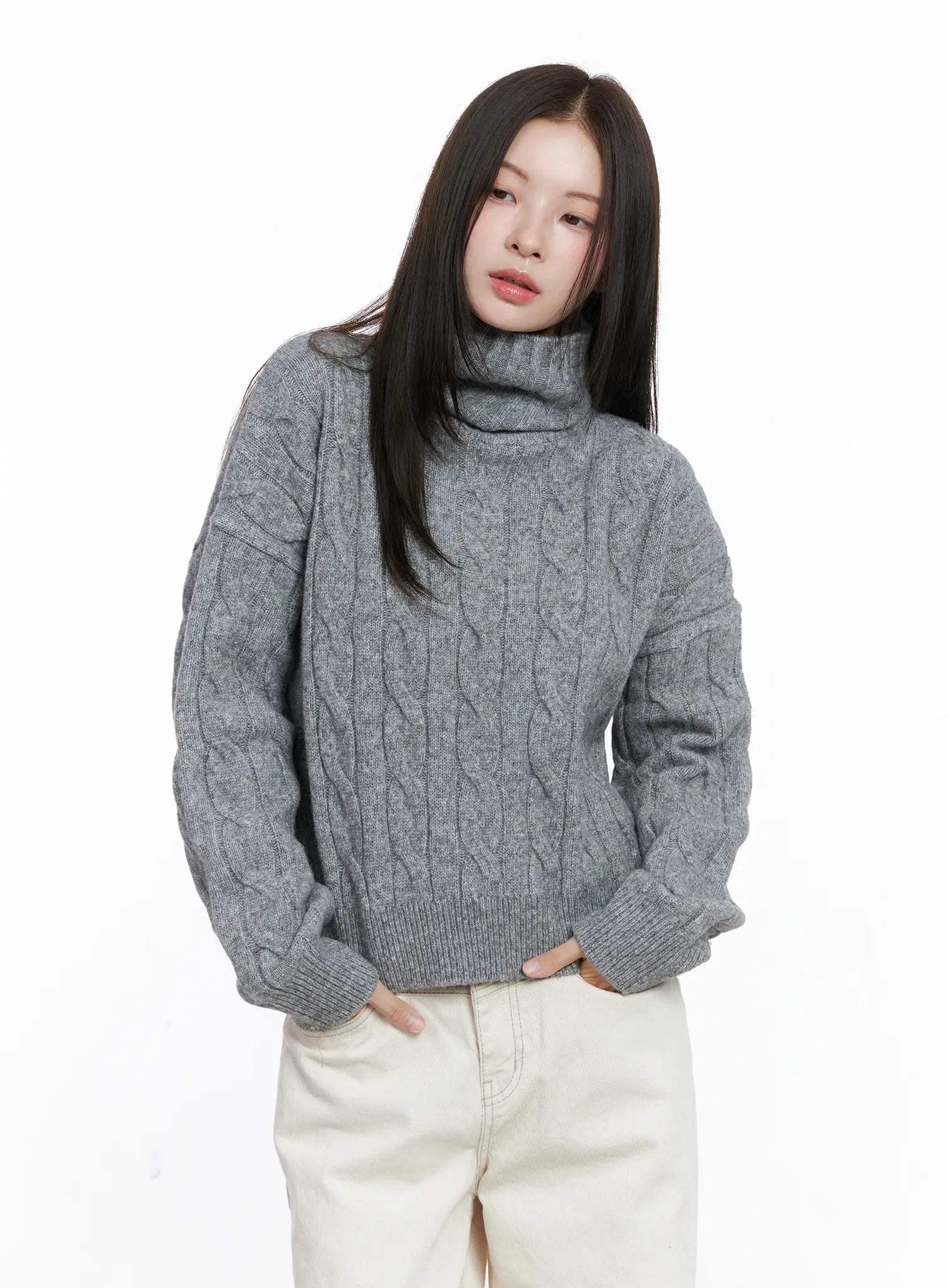 Cable Knit Turtleneck Sweater CO503