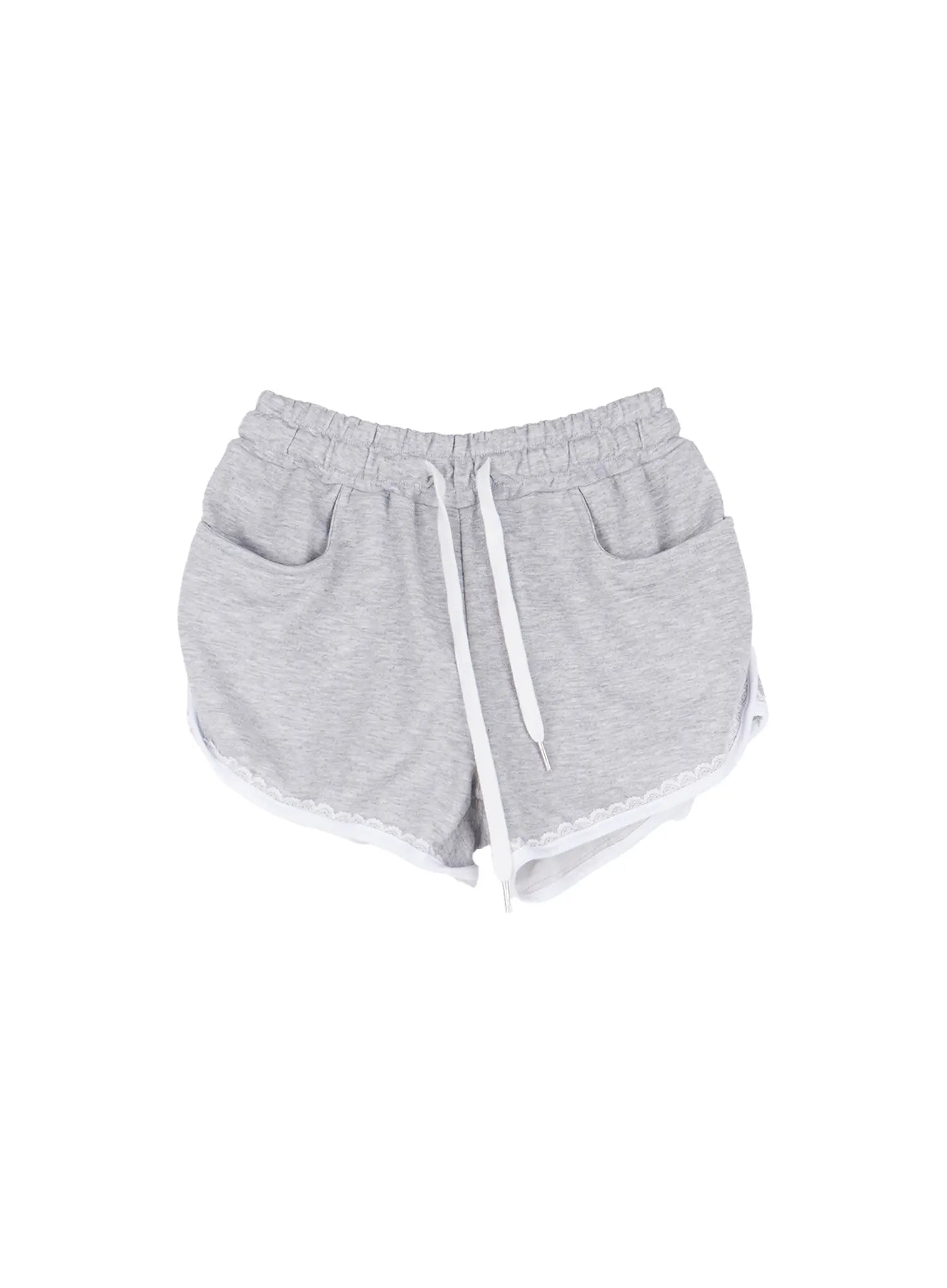 Contrast Lace-Trim Shorts CL516