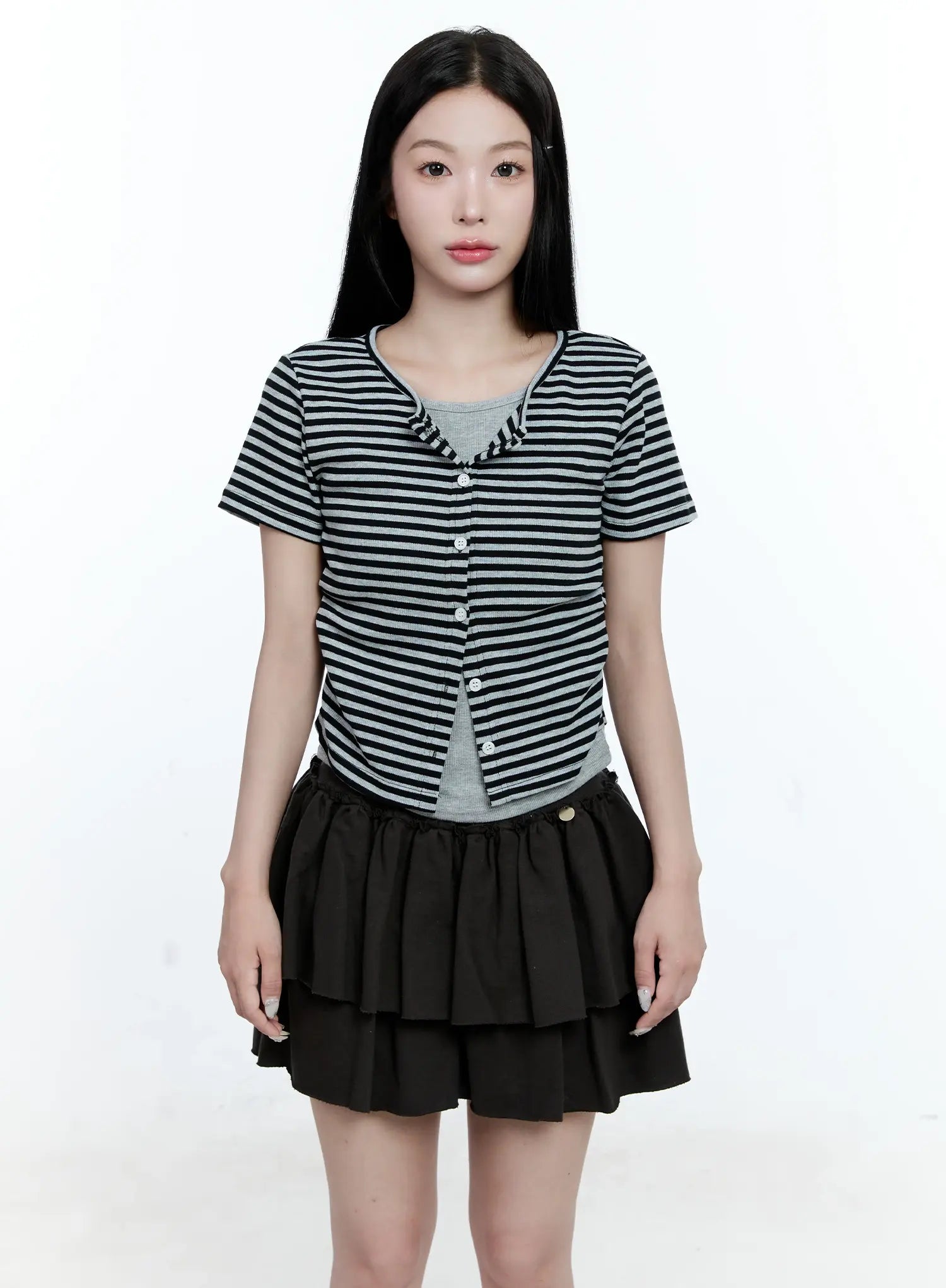 Striped Layered Cardigan CG513