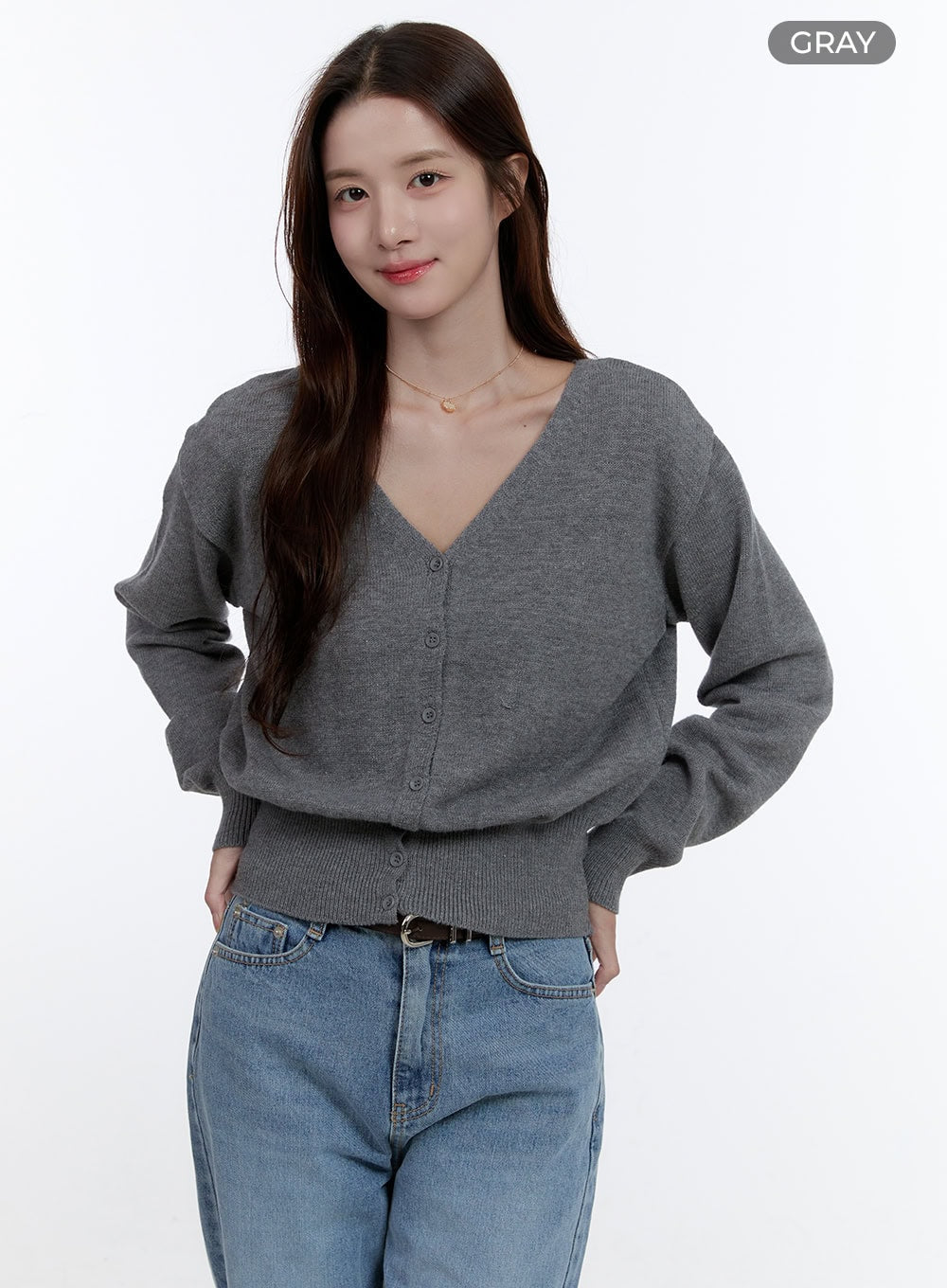 Elegant V-Neck Long Sleeve Cardigan OO407