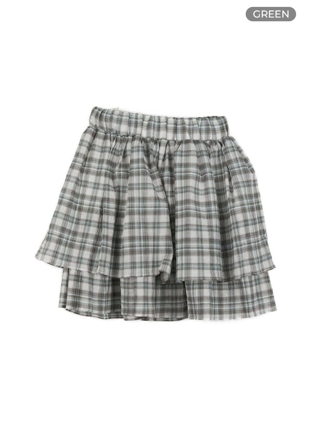 Checkered Ruffle Mini Skirt OY424
