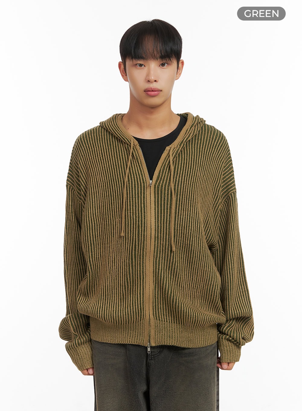 Men's SoftTouch Two Tone Hooded Cardigan CO408