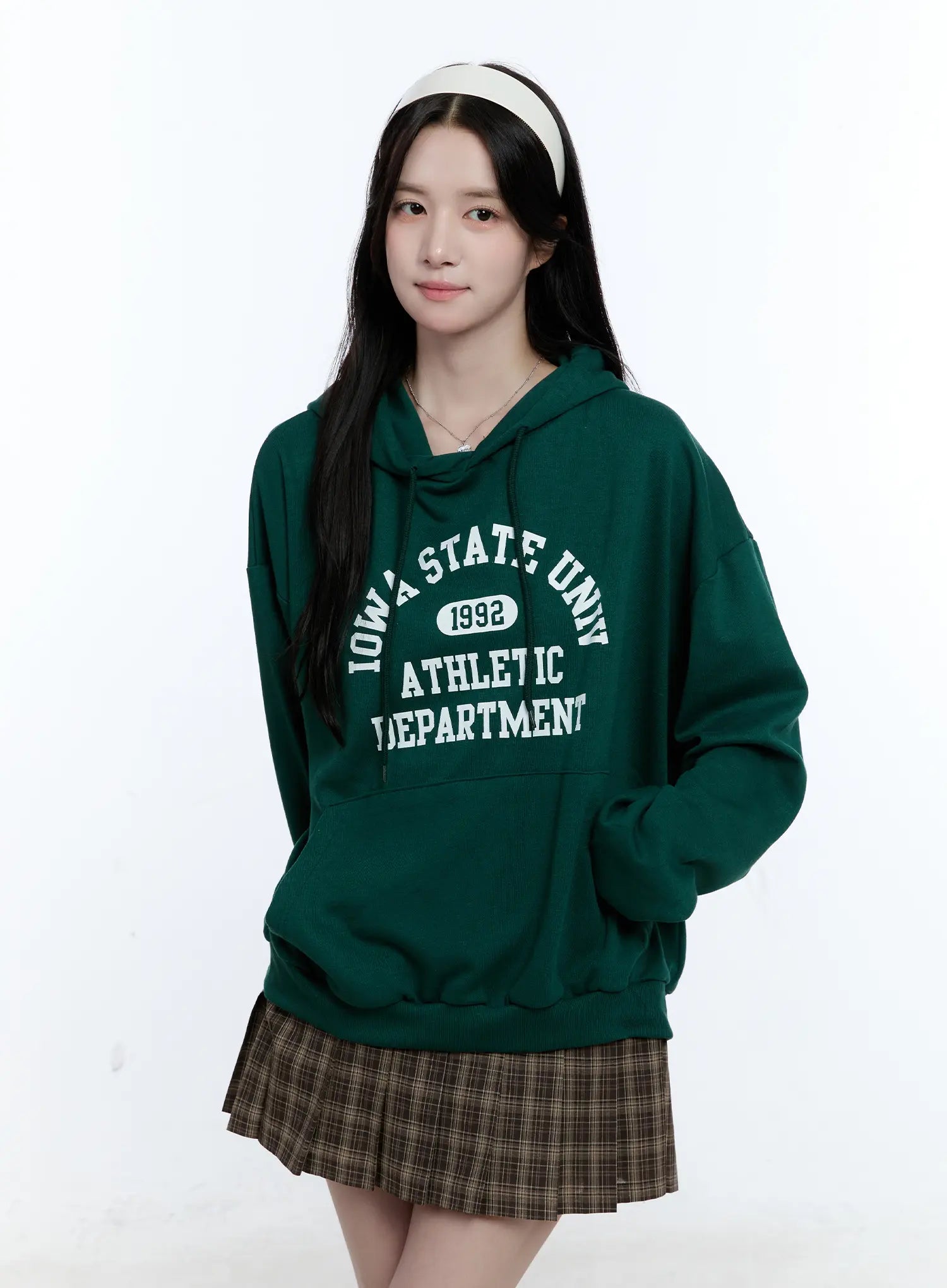 University Print Oversized Hoodie CG514