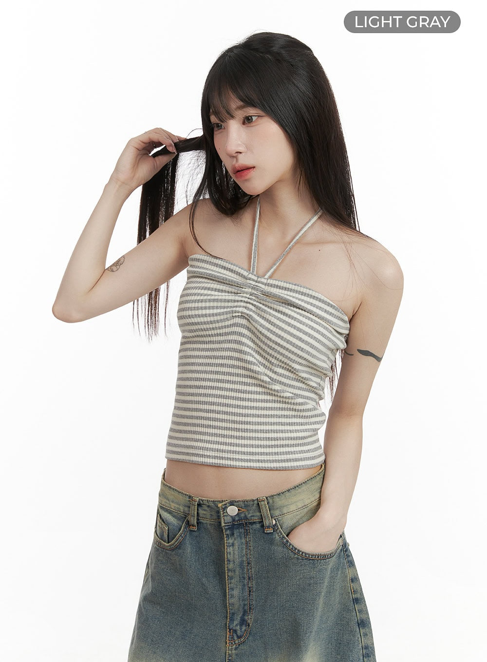 Striped Halter Top CY407