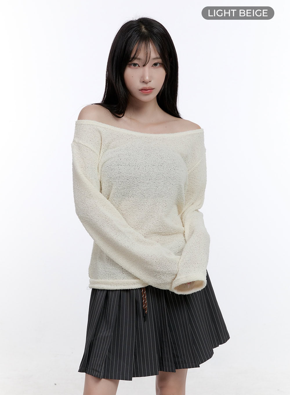 Fuzy Soft Off Shoulder Long Sleeve Top CO418