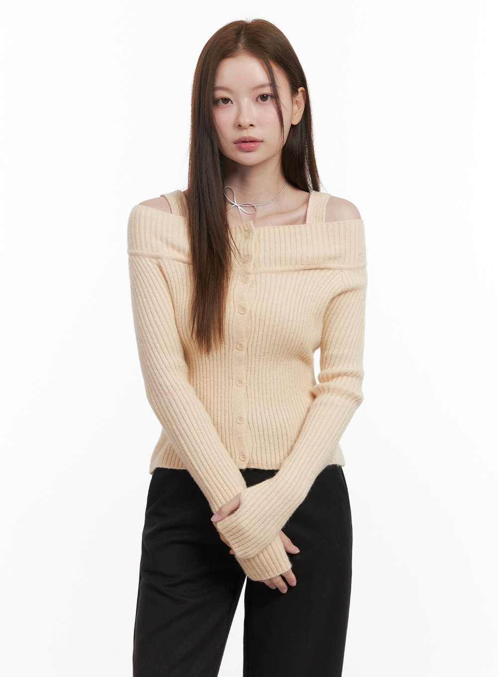 Off Shoulder Knit Sweater OD418