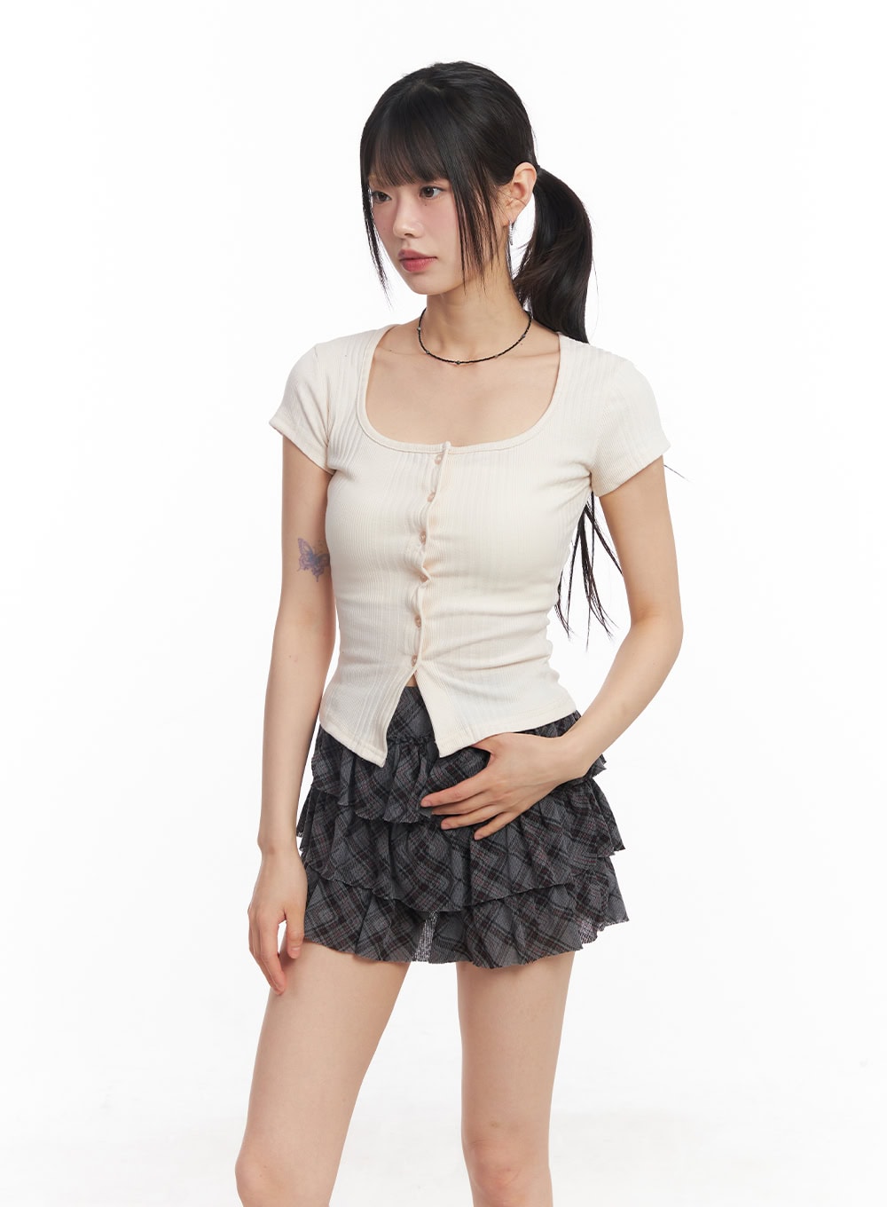 Slim-Fit Short Sleeve Cardigan CY514