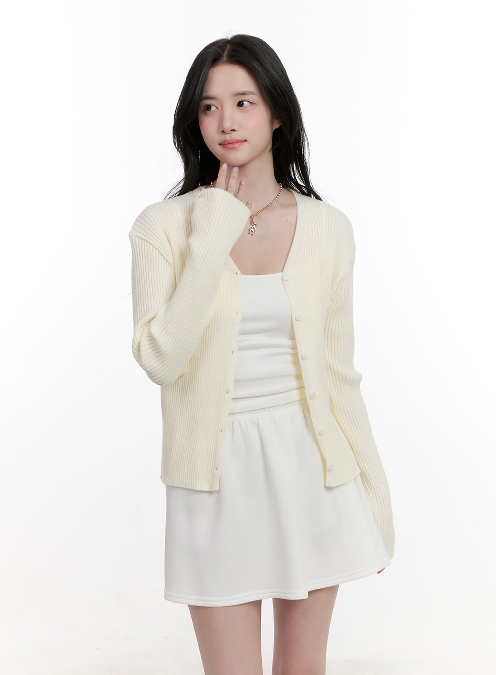 Ribbed Slim-Fit Buttoned Cardigan CF528