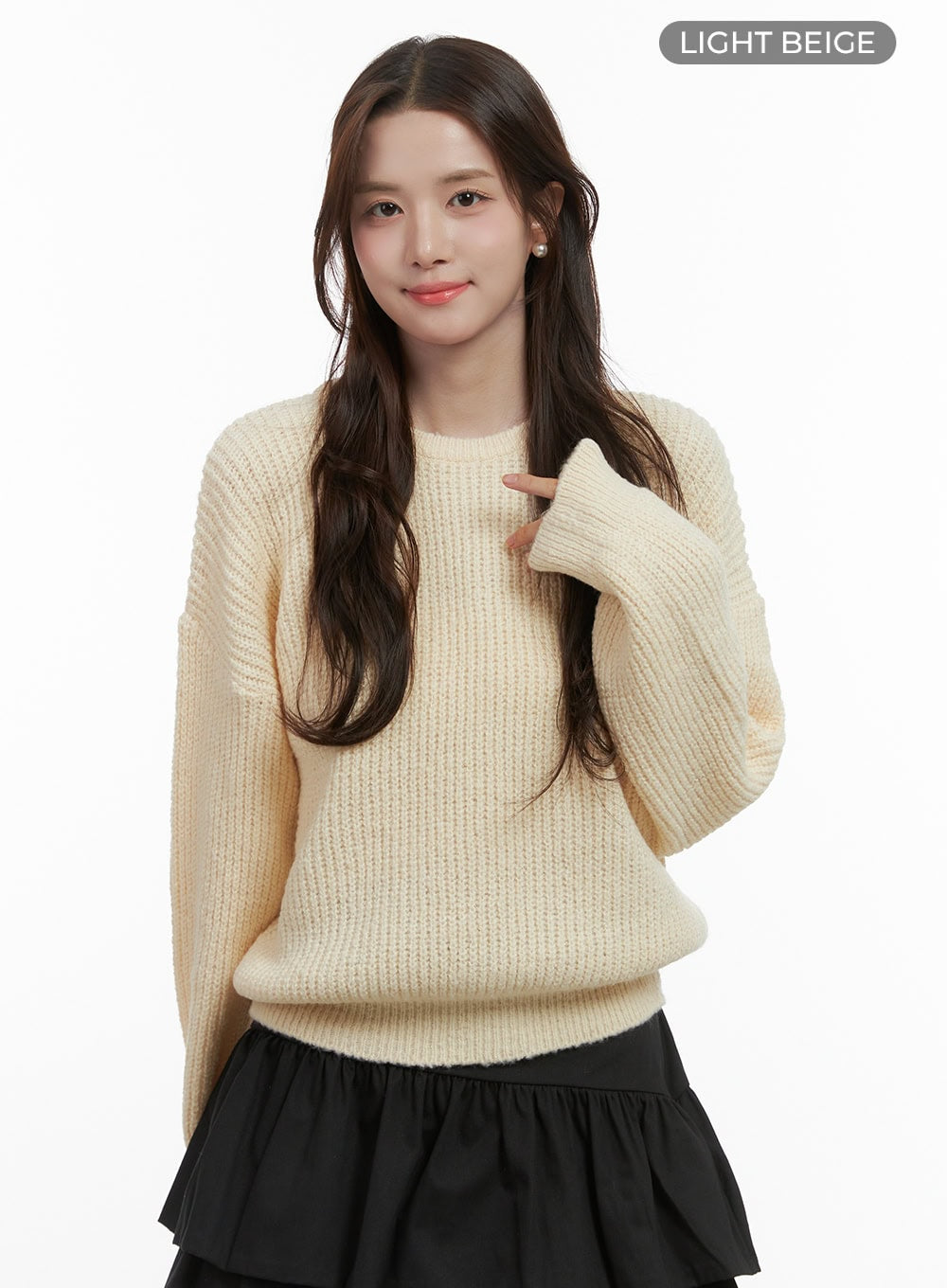 Cut Out Ribbon Trim Long Sleeve Top OS416