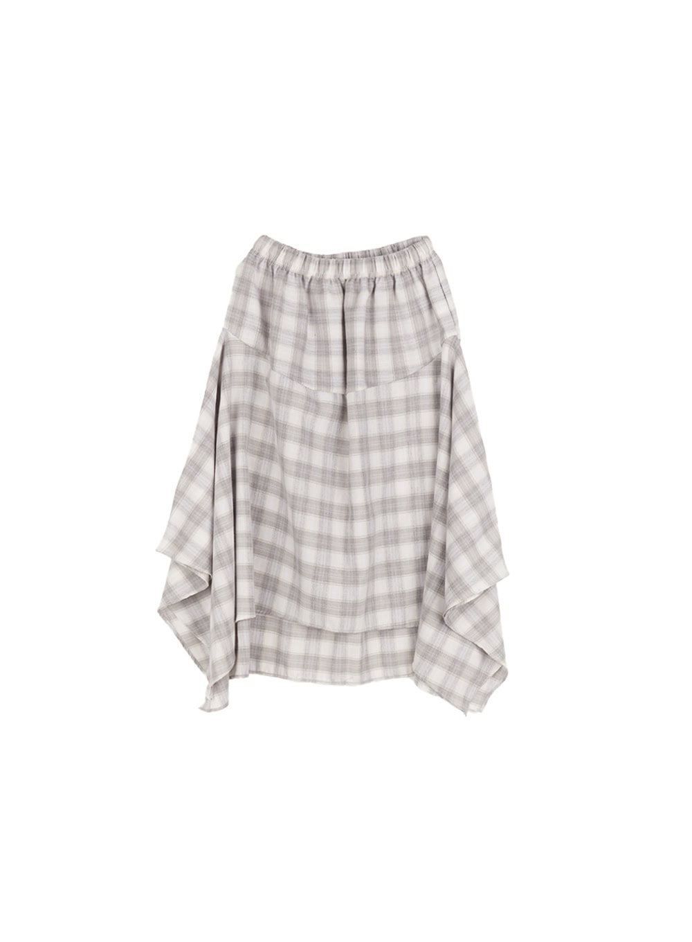 Checkered Ruffle Flare Midi Skirt CM518