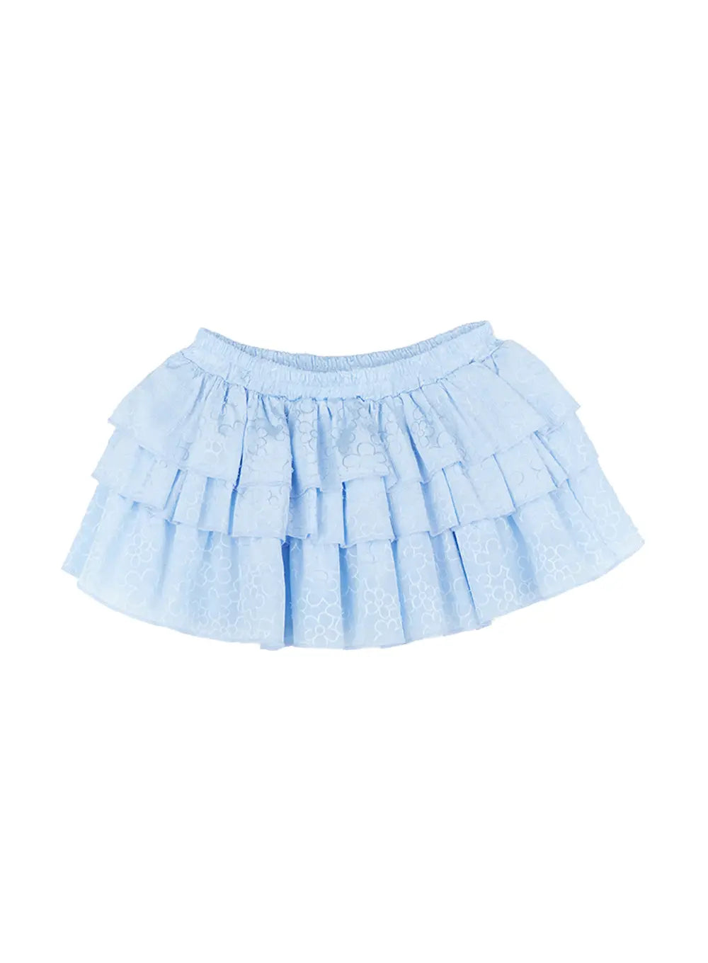 Floral Embroidered Ruffle Mini Skirt CL509