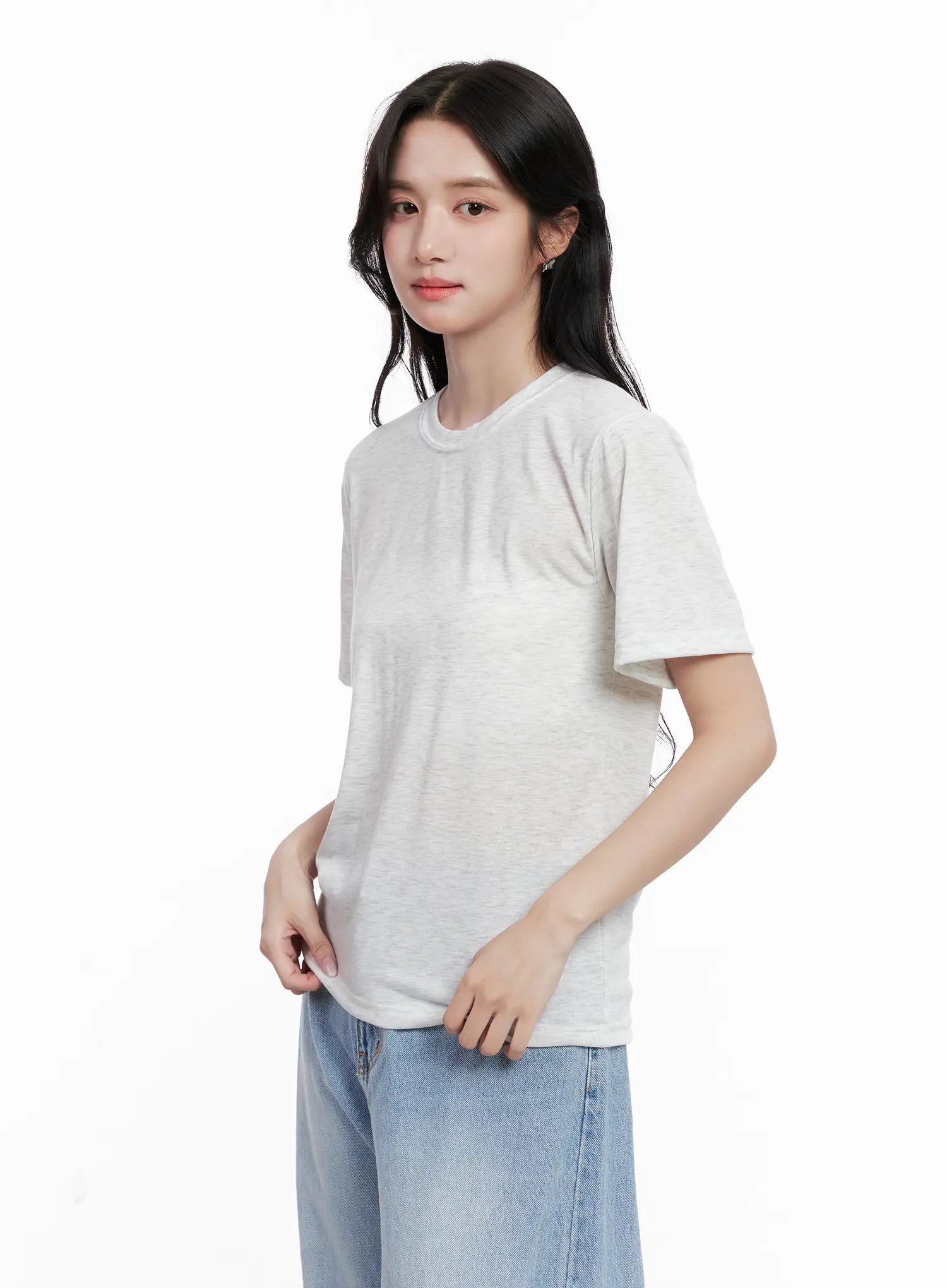 Classic Round-Neck Stretch Top CL515