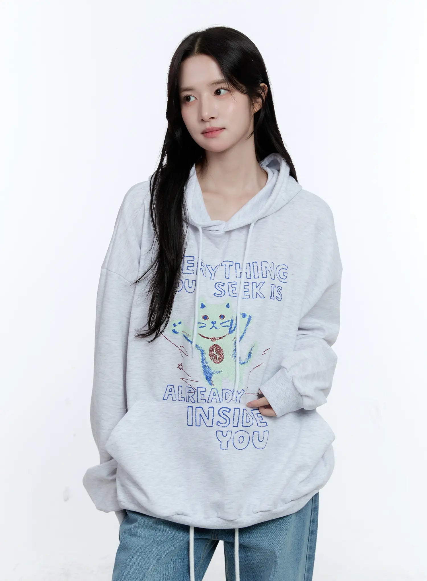 Oversized Kitty Graphic Hoodie CG513