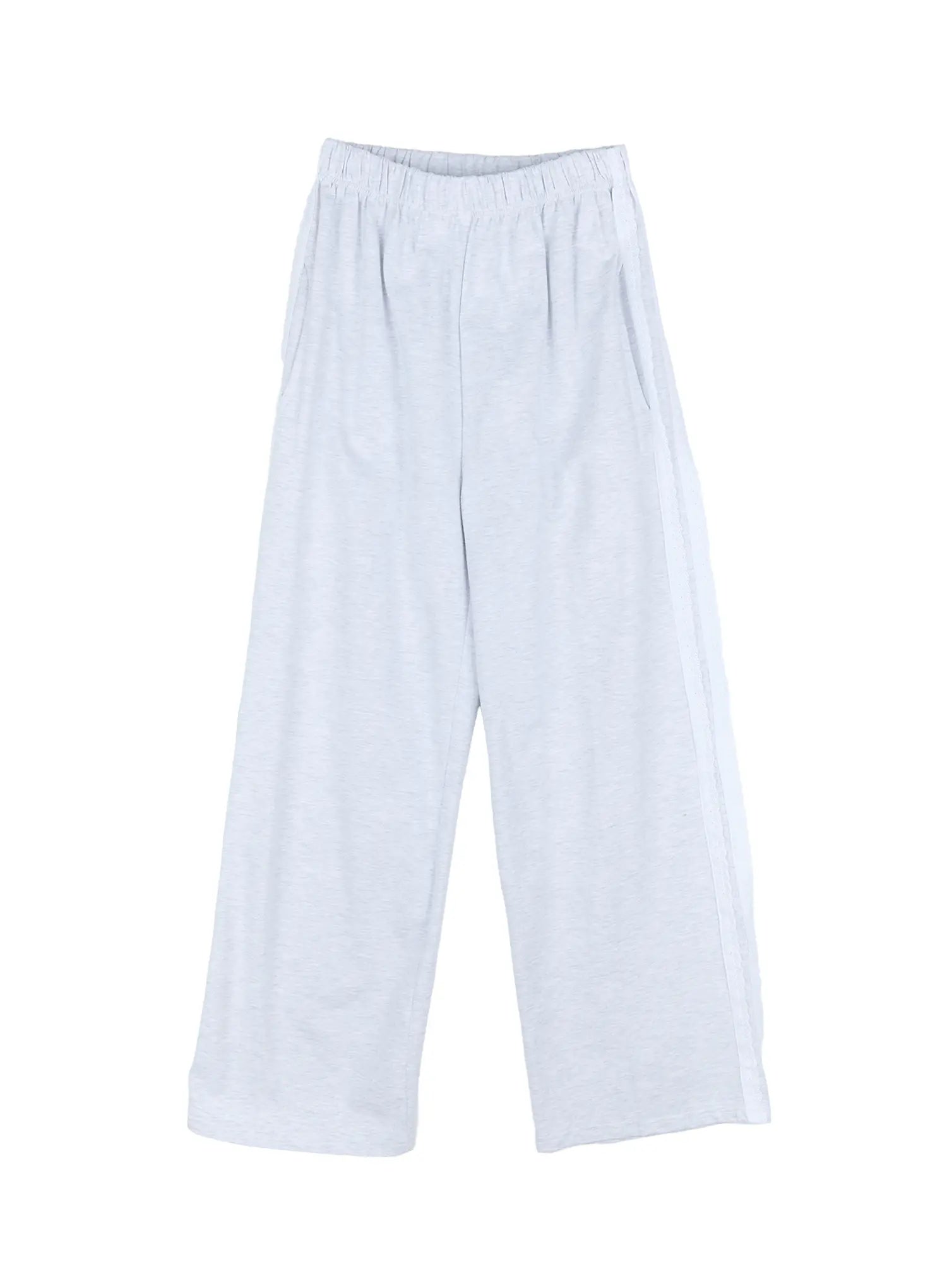 Lace-Trim Wide-Leg Sweatpants CG511