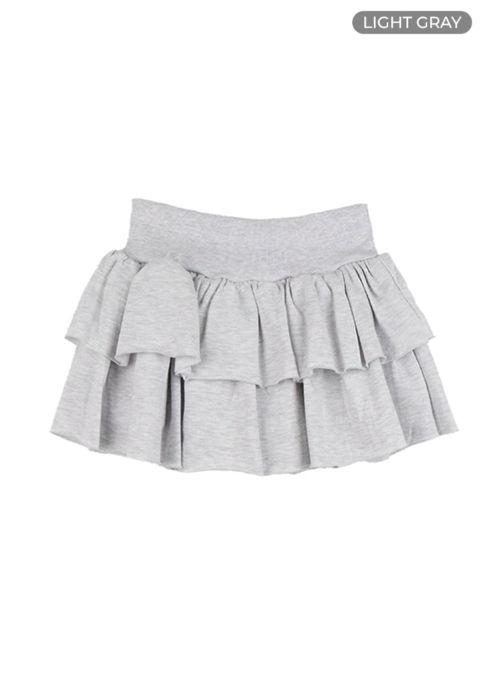 Ruffle Banded Cotton Mini Skirt CS403