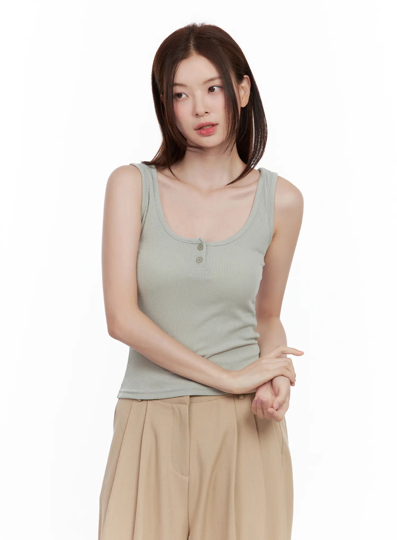 Casual Button Tank CL502
