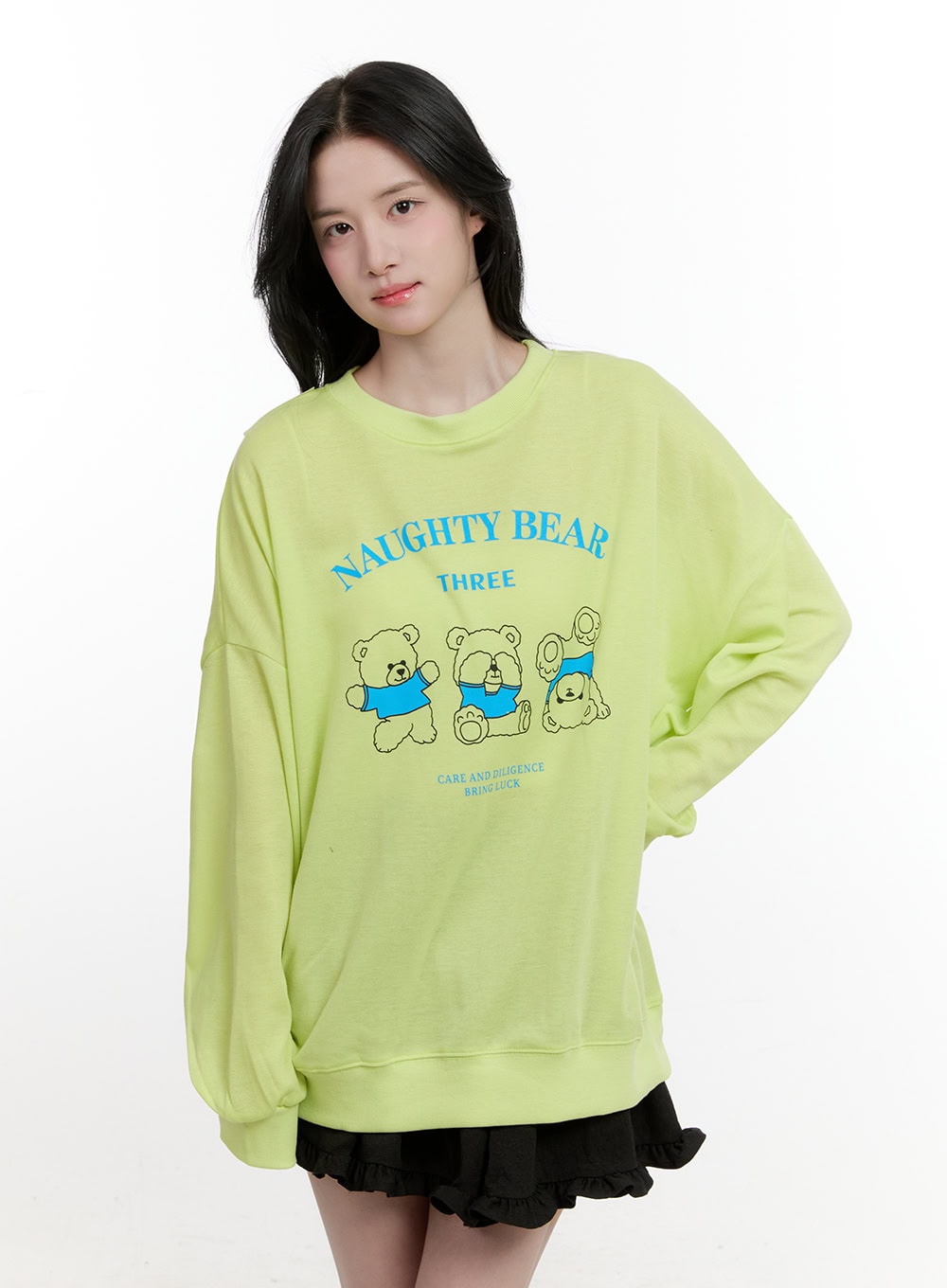 Teddy Bear Graphic Oversized Sweatshirt CF527