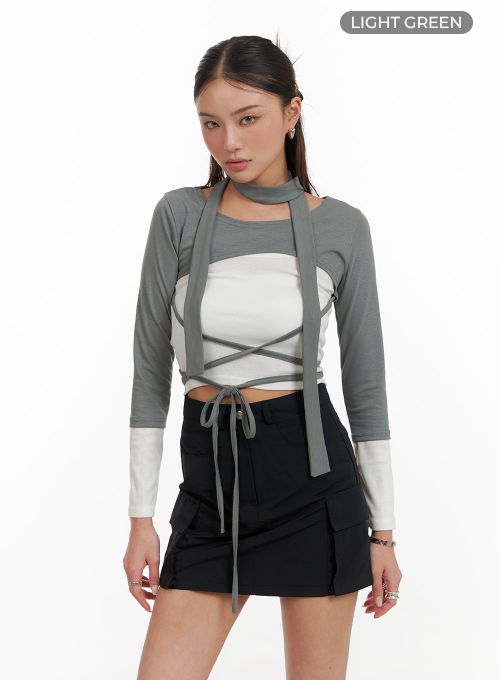 X Strap Bolero with Thin Scarf CY402