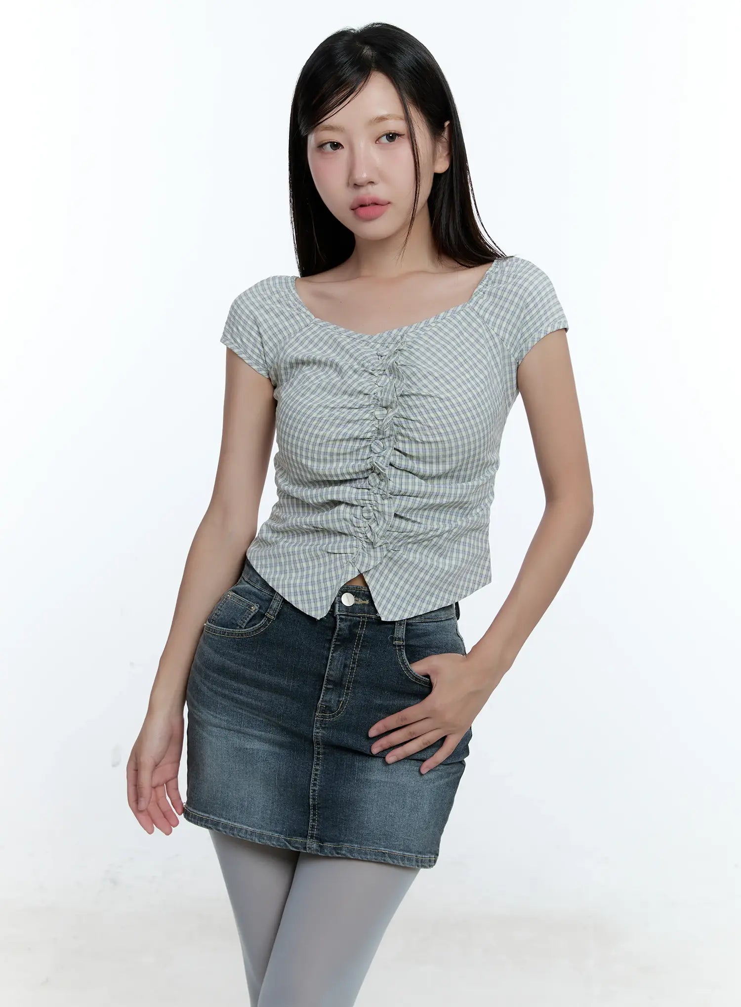 Shirred Slim-Fit Shirt CU527