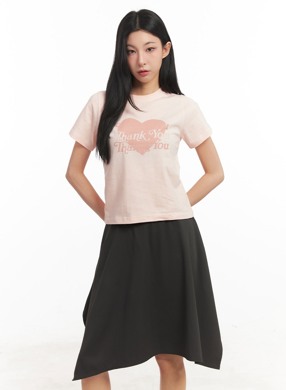 Heart Graphic Cropped T-Shirt CM504