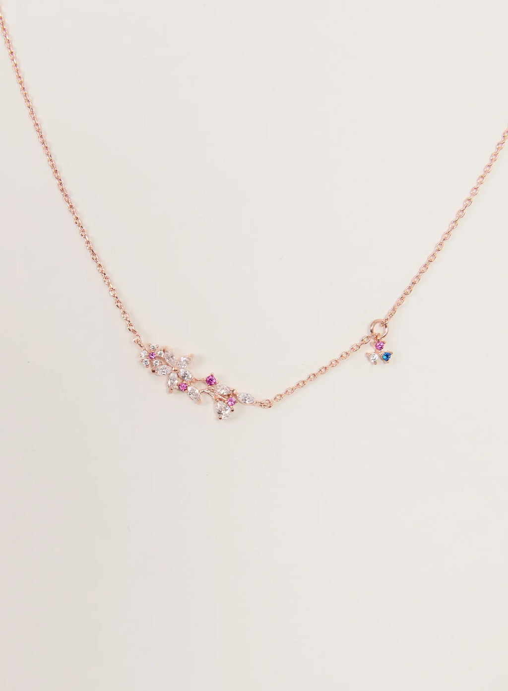 Accent Petal Ruby Necklace IS517