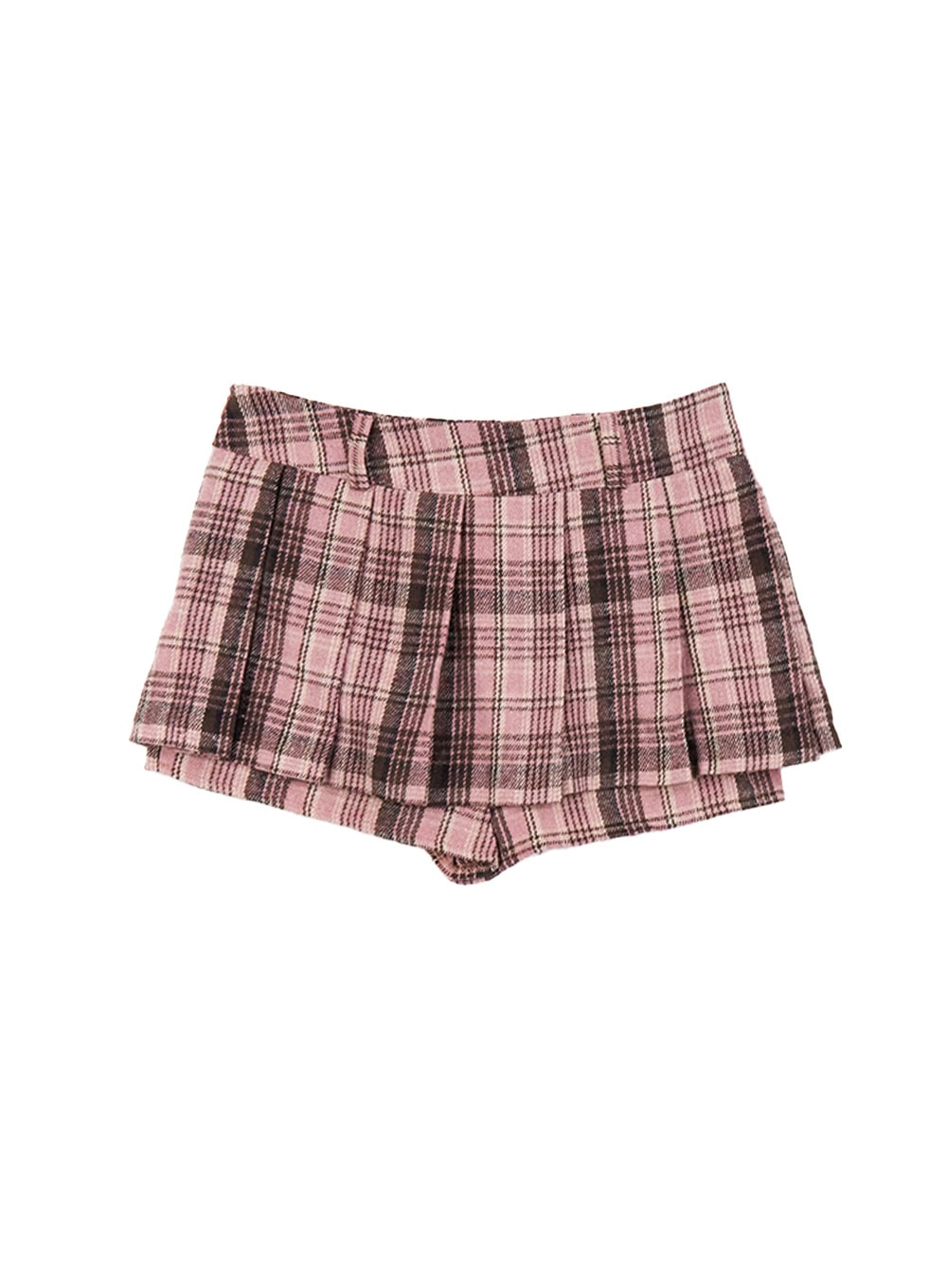 Checkered Winter Pleated Mini Skirt CJ516