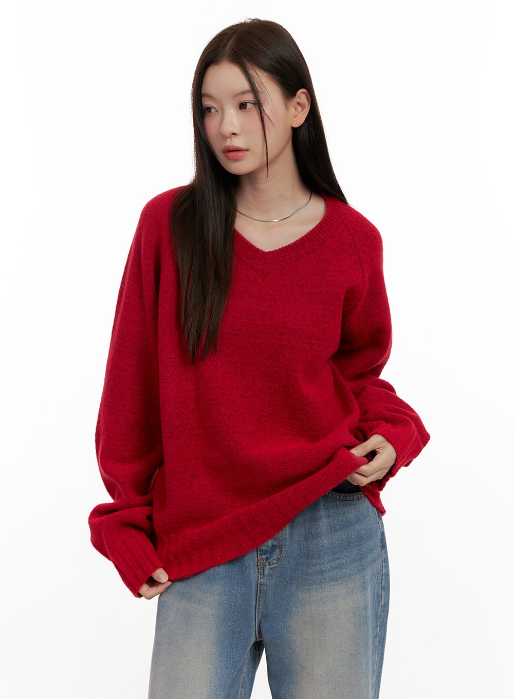 Oversized V-Neck Sweater ON422