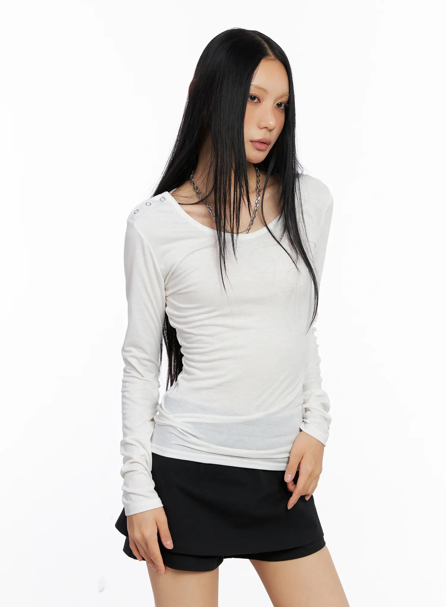 Shoulder Snap Detail Long Sleeve CS509