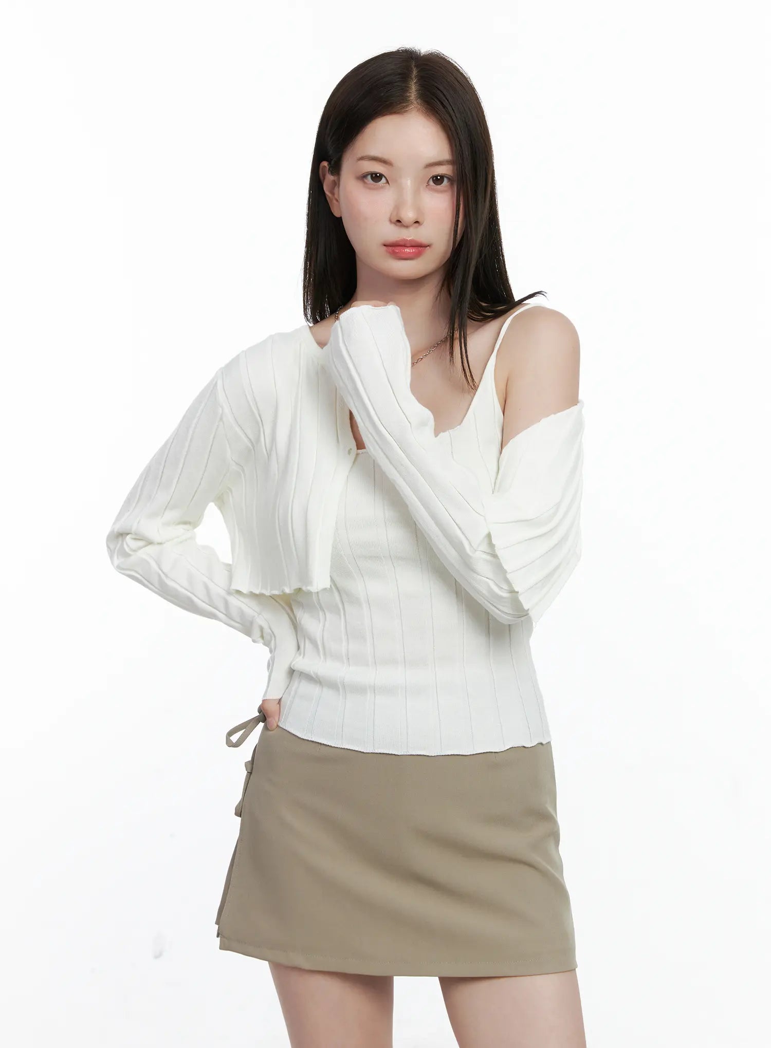 Knit Cardigan Cami Set CO503