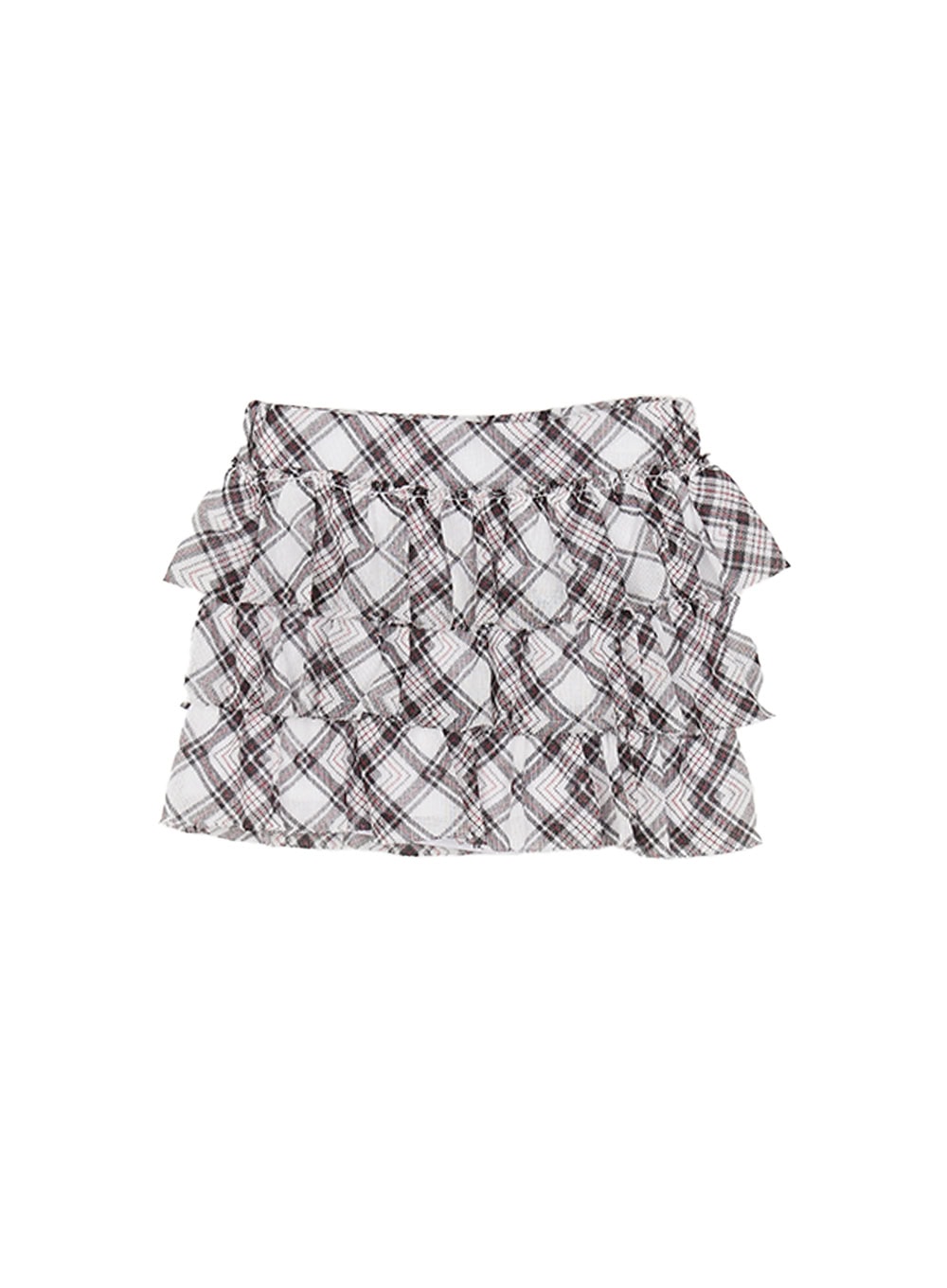 Plaid Ruffle Mini Skirt CY514