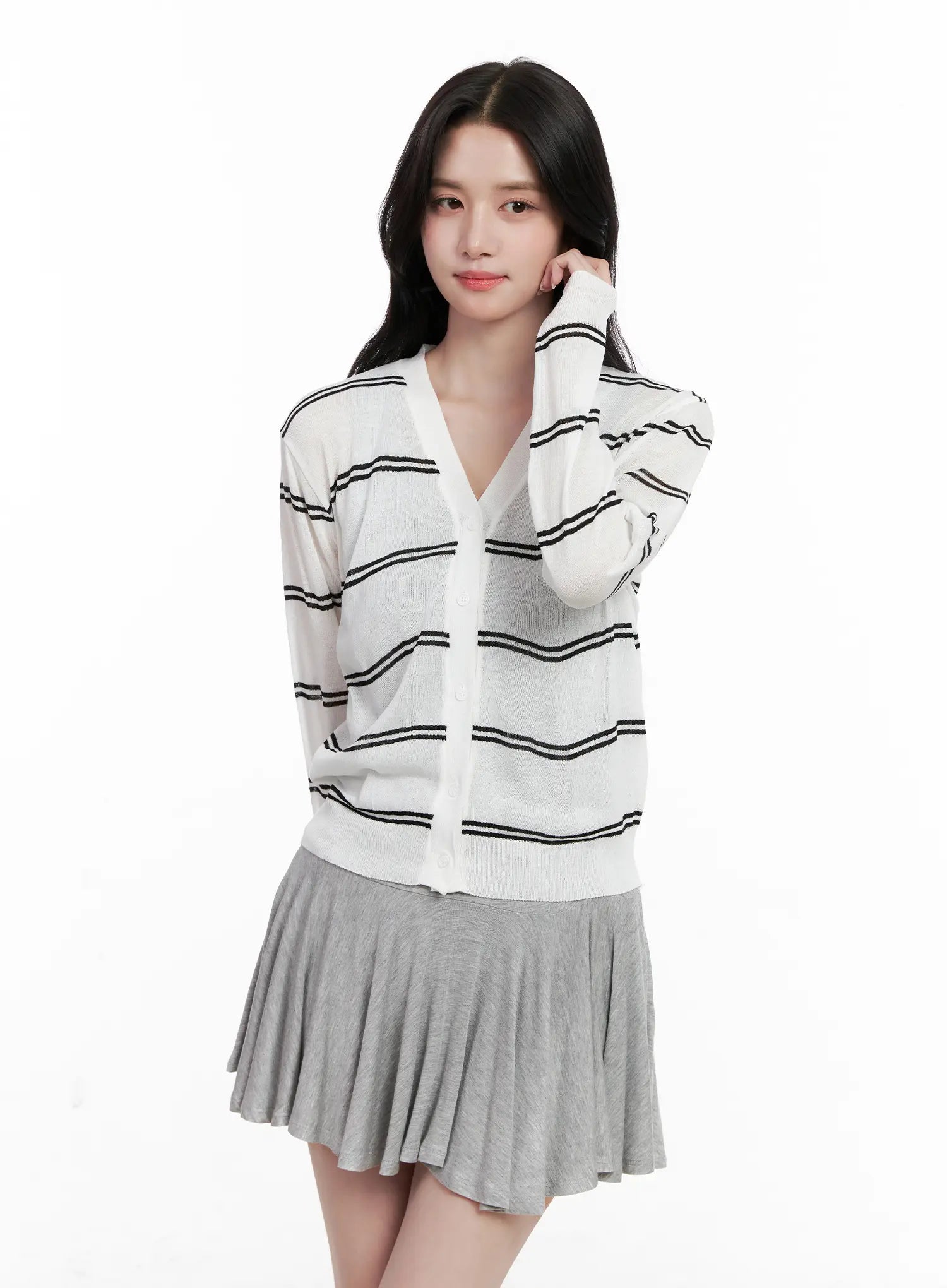 Sheer Striped Cardigan CL515