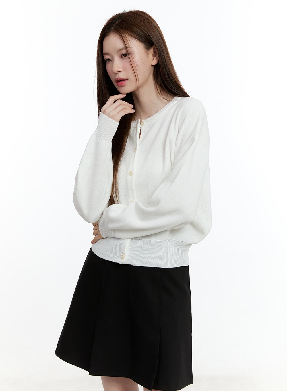 Classic Round Neck Long Sleeve Cardigan CM521