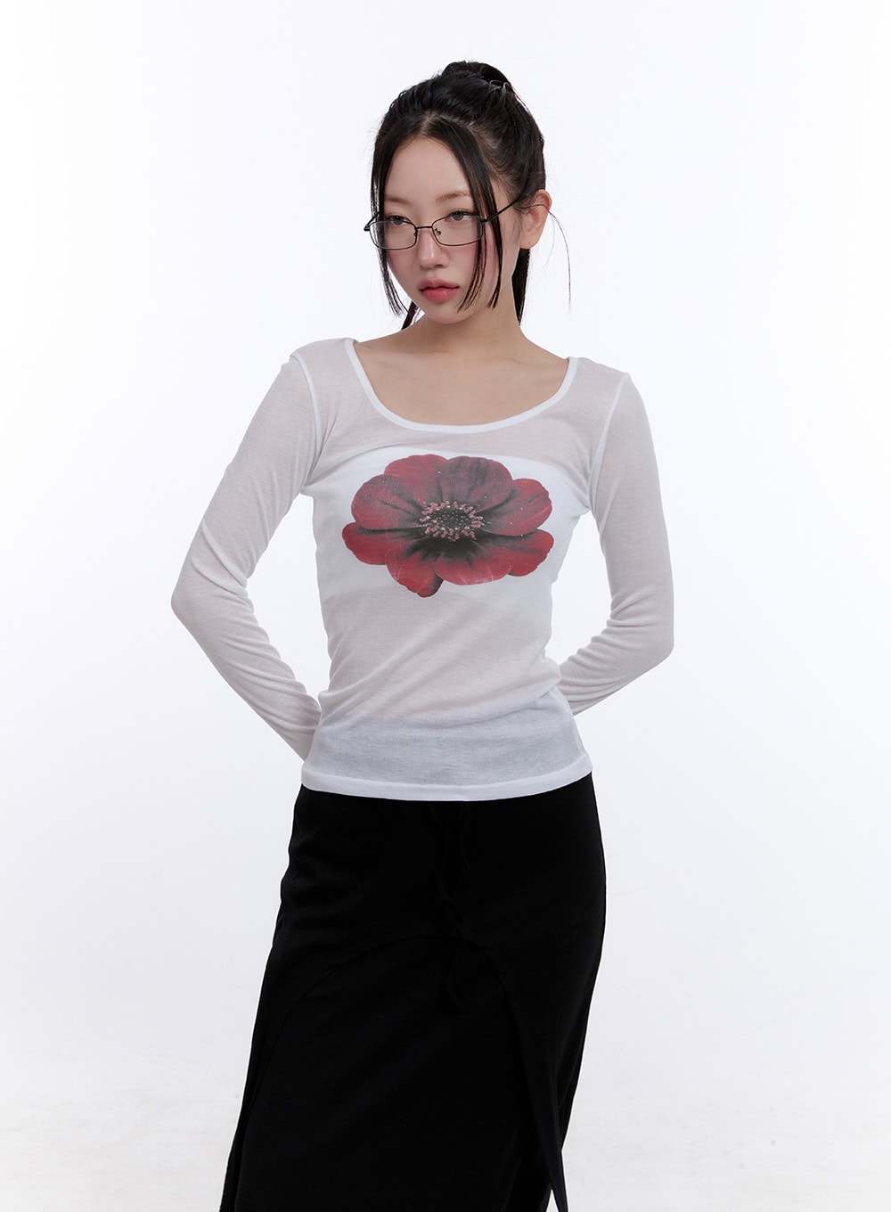 Floral Graphic Slim-Fit Top CJ511