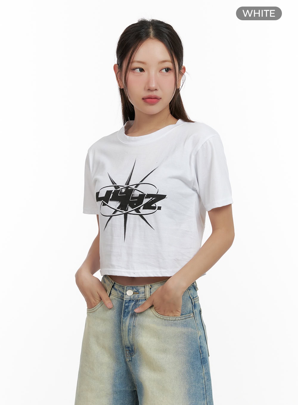 Acubi Graphic Crop Tee CL431
