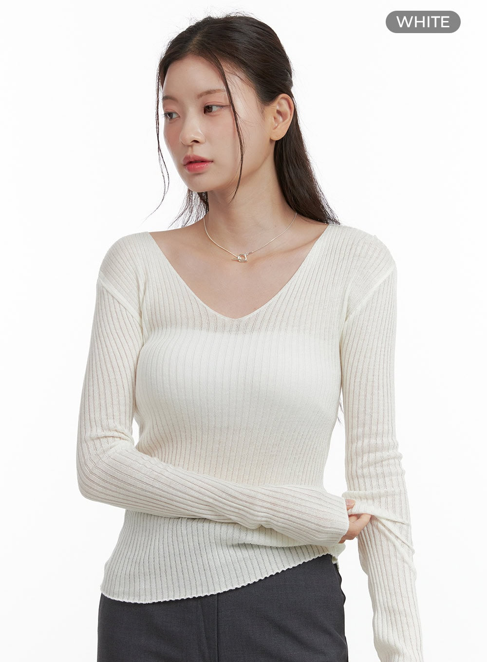 Cashmere V-Neck Long Sleeve OL416