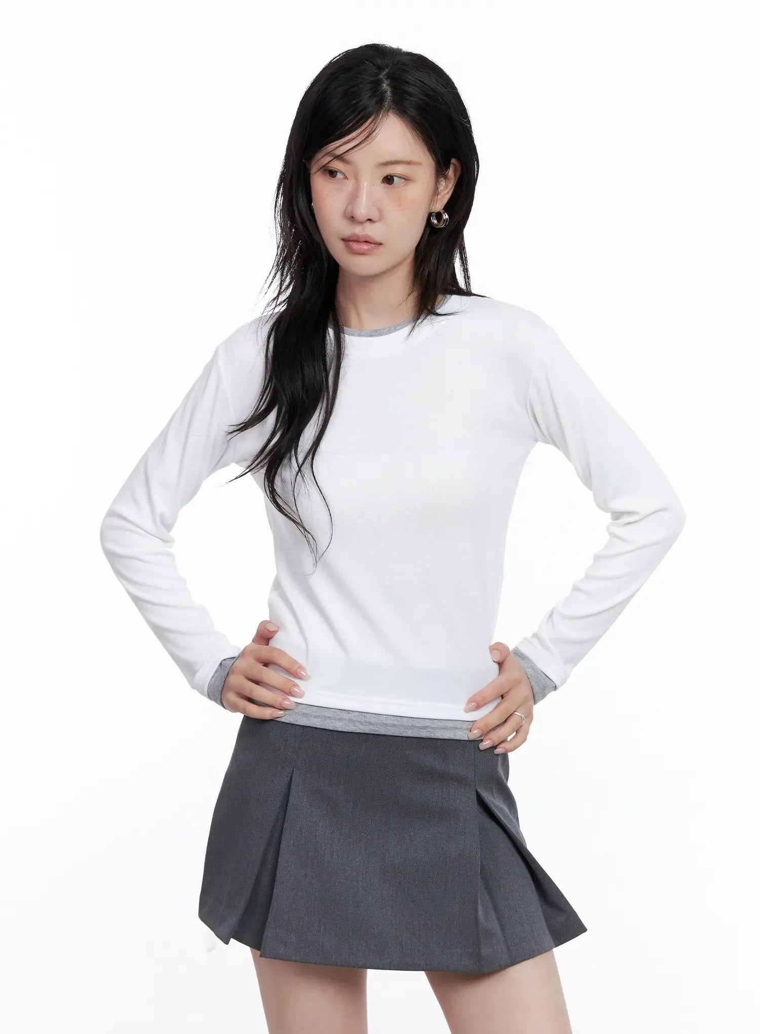 Two-Tone Long Sleeve Top CS529